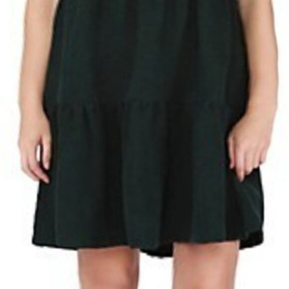 NWT BLACK TAPE Baby Doll Corduroy Drop Waist Emerald Green Dress - Picture 8 of 16
